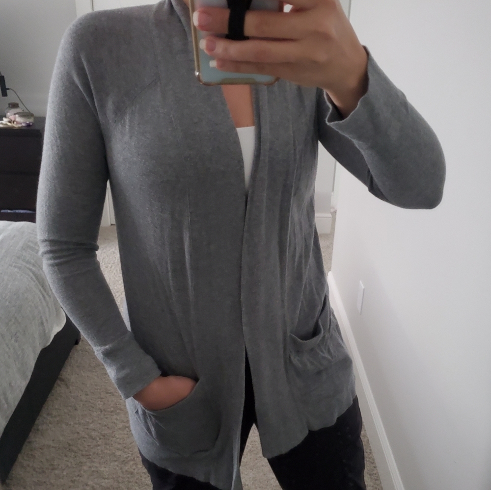Gap Gray open front cardigan XS